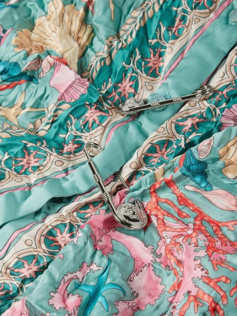 Versace Safety Pin Underwater Barocco draped shirt - Green