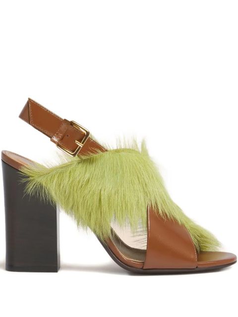 Marni criss-cross fur sandals - Brown - zdjęcie produktu nr 1