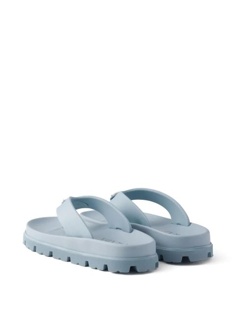 Prada triangle flat sandals - Blue