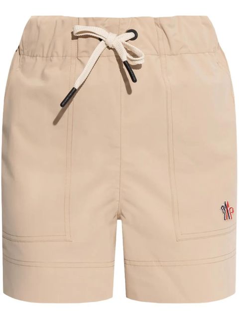 Moncler Grenoble logo-embroidered shorts - Neutrals - zdjęcie produktu nr 1