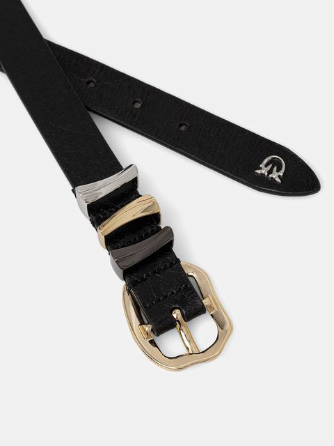 Pinko pasek skórzany damski kolor czarny 105465 A2QK - zdjęcie produktu nr 2