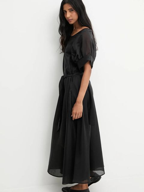 Answear.LAB sukienka kolor czarny maxi rozkloszowana - zdjęcie produktu nr 2