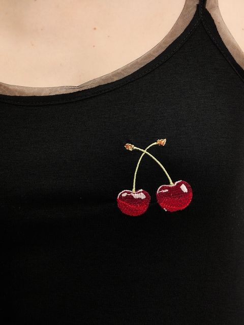 Never Fully Dressed top Cherry Teddy kolor czarny NFDTO2101