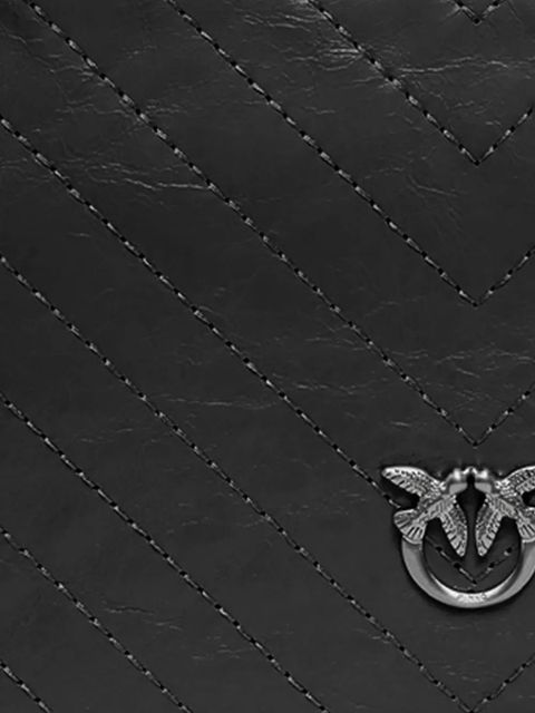 PINKO medium chevron leather crossbody bag - Black