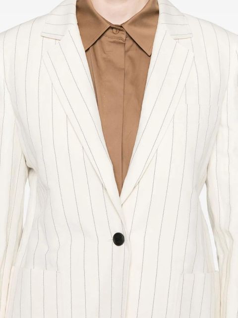Max Mara single-breasted pinstriped blazer - Neutrals