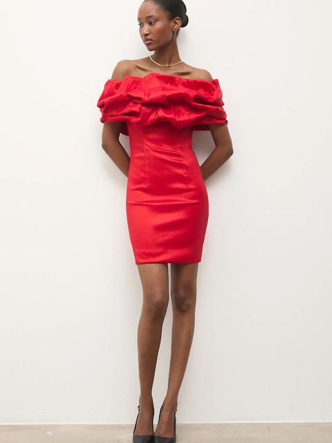 Answear.LAB sukienka kolor czerwony mini dopasowana - zdjęcie produktu nr 2