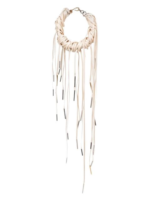 DRIES VAN NOTEN lace-fringe necklace - Neutrals - zdjęcie produktu nr 1