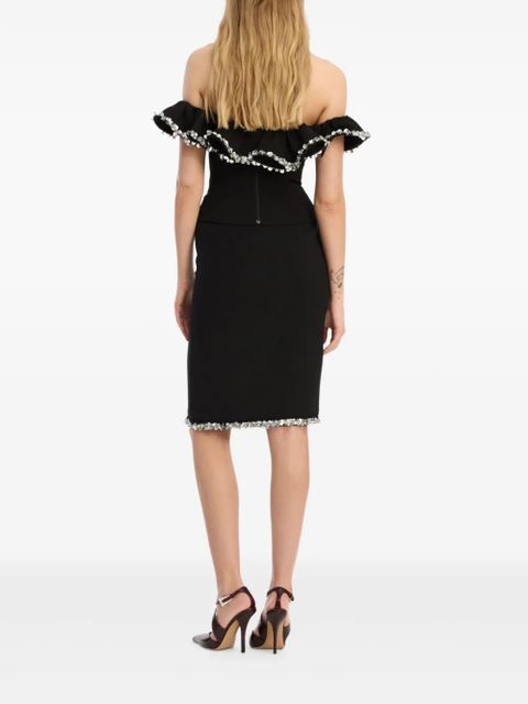 ROTATE BIRGER CHRISTENSEN crepe ruffle top - Black