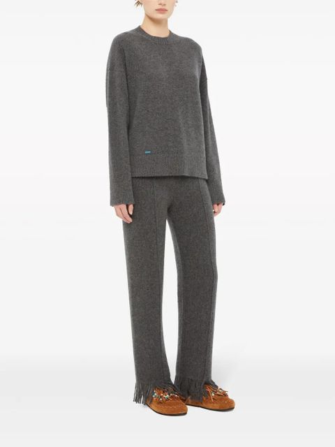 Alanui crew-neck cashmere-silk blend jumper - Grey