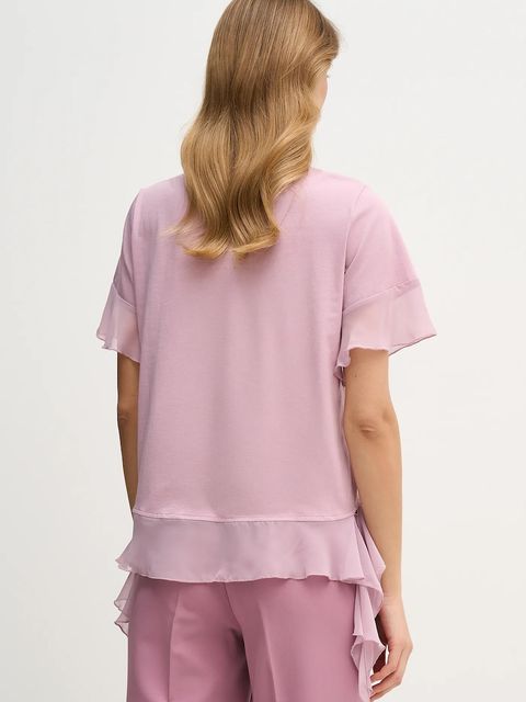 Sisley t-shirt bawełniany damski kolor różowy 3WHCL107U