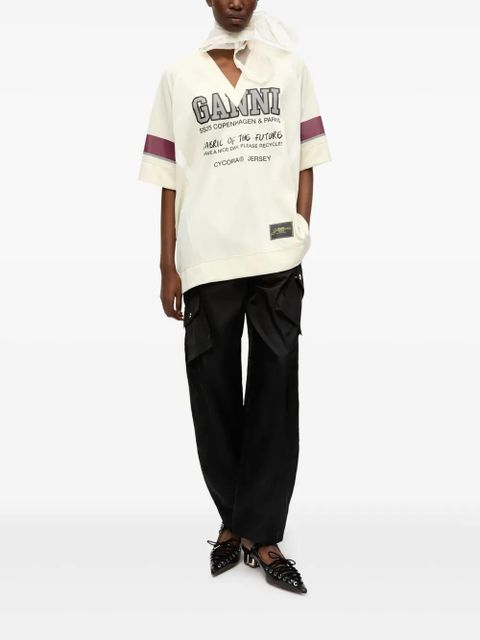 GANNI Future Mesh T-shirt - Neutrals