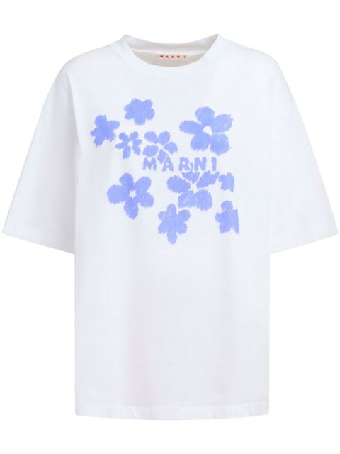 Marni floral-print T-shirt - White - zdjęcie produktu nr 1