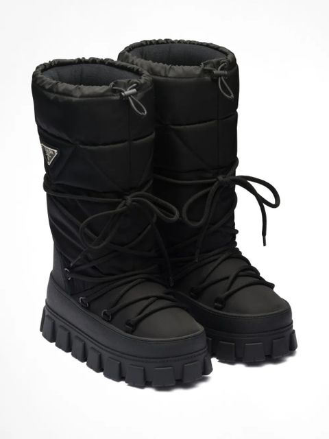Prada recycled nylon moon boots - Black