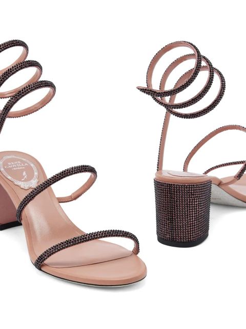 René Caovilla 75mm crystal-embellished sandals - Pink