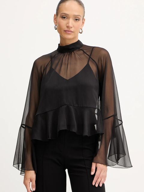 Twinset bluzka damska kolor czarny gładka 252AT2213 - zdjęcie produktu nr 1