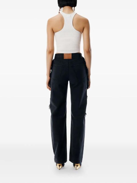 Alexander Wang Float frayed-seams denim jeans - Black
