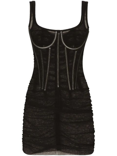 Dolce & Gabbana corset tulle minidress - Black - zdjęcie produktu nr 1