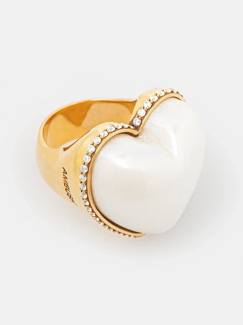 AMBUSH pierścionek srebrny Large Pearl Heart Ring - zdjęcie produktu nr 1
