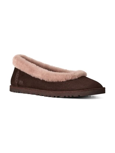 UGG baleriny zamszowe Zora Ballet Flat kolor brązowy 1178111.DDC