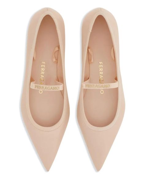 Ferragamo leather ballerina shoes - Pink