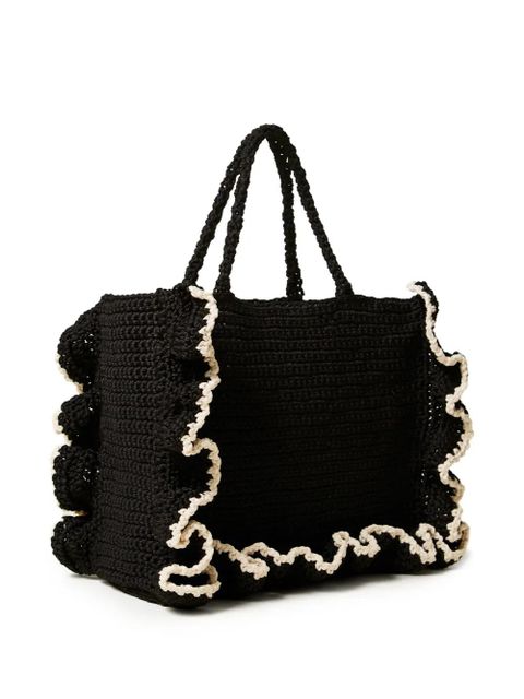 TWINSET ruffled-trim tote bag - Black - zdjęcie produktu nr 2