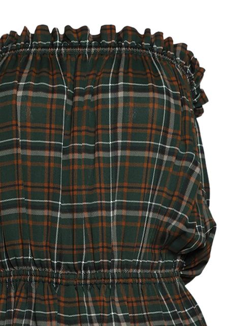 Saint Laurent ruffled checked jumpsuit - Green - zdjęcie produktu nr 2