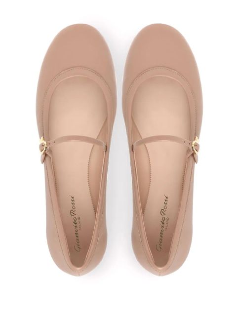 Gianvito Rossi Carla leather ballerina shoes - Neutrals - zdjęcie produktu nr 2