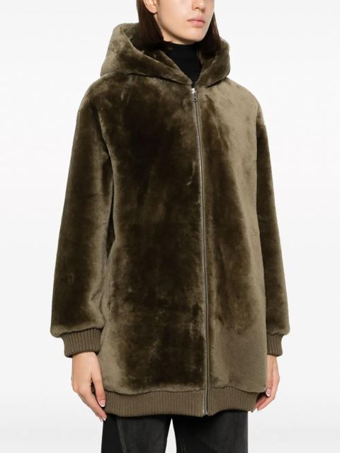Yves Salomon hooded shearling coat - Green - zdjęcie produktu nr 2