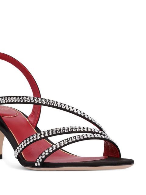 Valentino Garavani 55mm crystal-embellished heeled sandals - Black