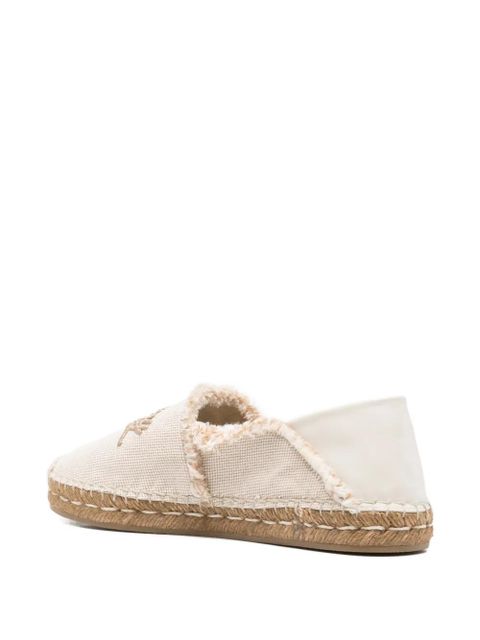 Jimmy Choo embroidery fringed espadrilles - Neutrals