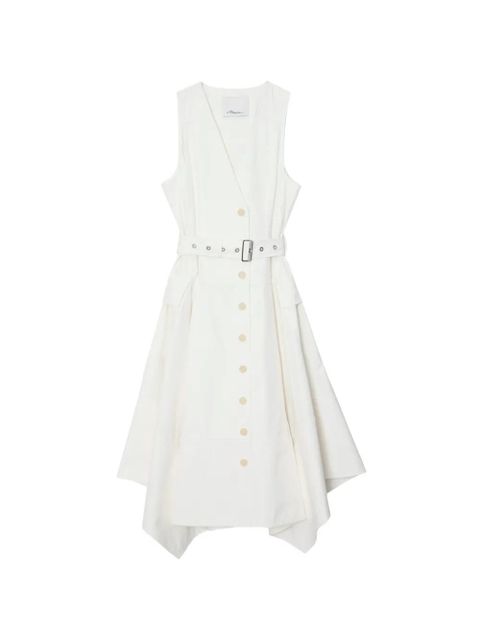 3.1 Phillip Lim belted V-neck midi dress - Neutrals - zdjęcie produktu nr 1