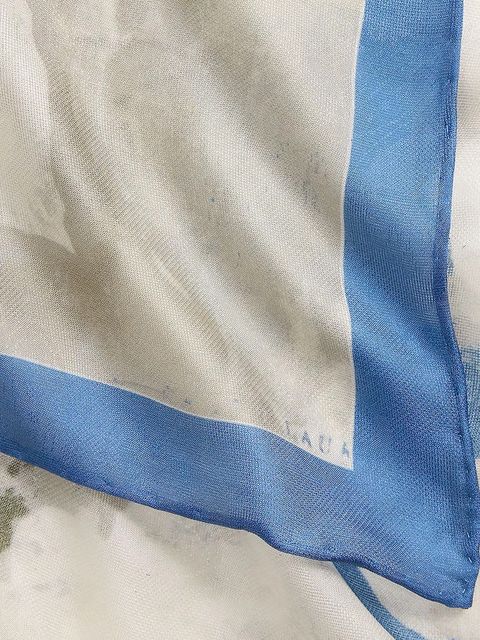 Lauren Ralph Lauren apaszka jedwabna damska kolor beżowy wzorzysta 454972545