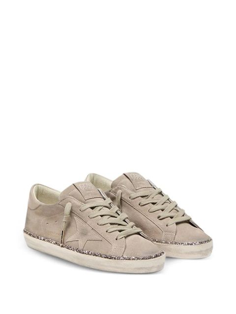 Golden Goose Super-Star glitter-star leather sneakers - Neutrals - zdjęcie produktu nr 2