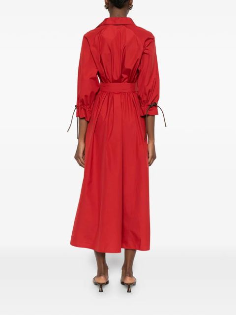 Max Mara tie-detail V-neck midi dress - Red