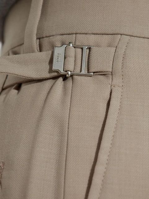 AMI Paris pleated buckle-fastening trousers - Neutrals