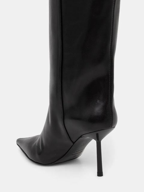 Le Silla kozaki skórzane Stivale Bella damskie kolor czarny na szpilce 4276C080BXPPGLO001