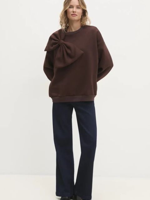Answear.LAB bluza damska kolor brązowy gładka