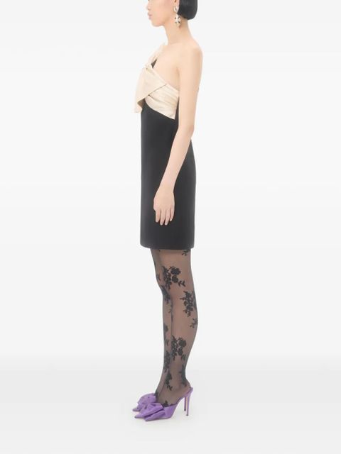 Valentino Garavani one-shoulder bow mini dress - Black