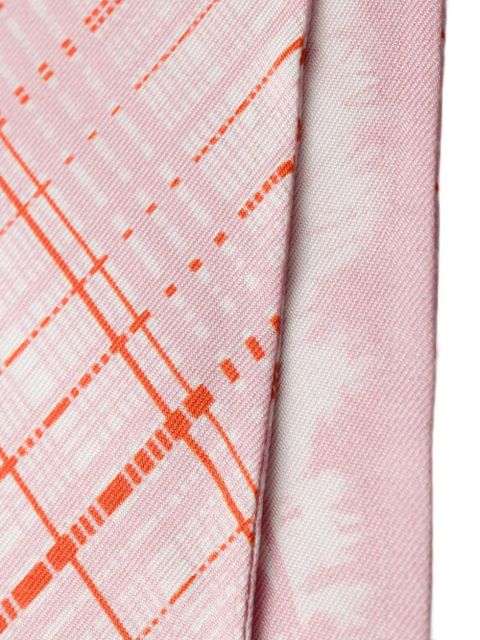 Prada printed silk twill skinny scarf - Pink