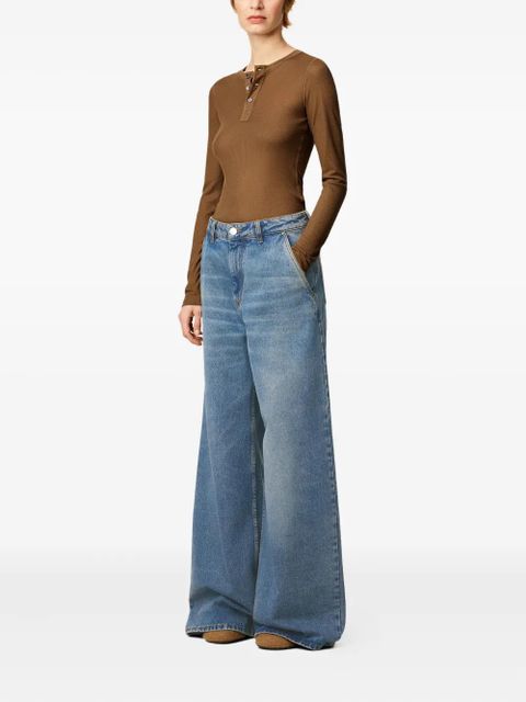 AMI Paris cotton super wide-leg jeans - Blue