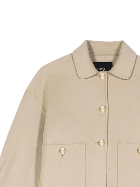Maje pleated-back button jacket - Neutrals - zdjęcie produktu nr 2