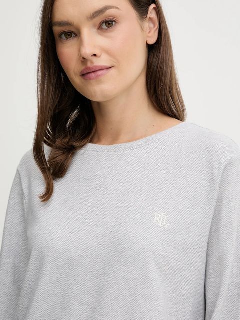 Lauren Ralph Lauren piżama bawełniana damska kolor szary bawełniana ILN72453