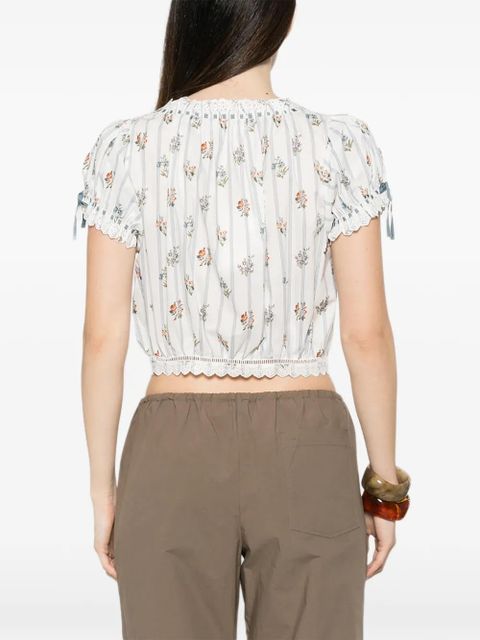 DÔEN Nera floral-print blouse - White