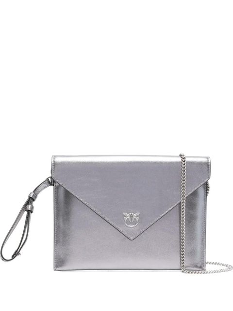 PINKO small leather flap clutch - Grey - zdjęcie produktu nr 1