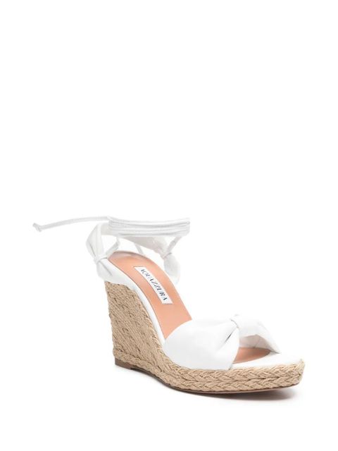 Aquazzura bow tie wedge heeled espadrilles - White - zdjęcie produktu nr 2