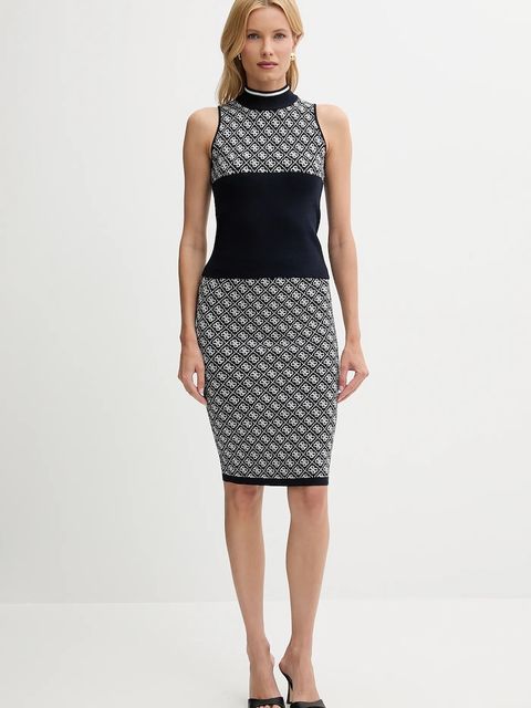 Guess top damski kolor granatowy z półgolfem - zdjęcie produktu nr 2