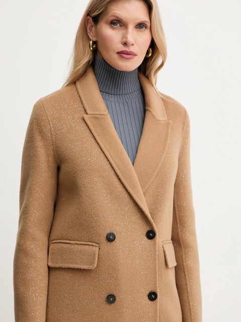 Simona Corsellini płaszcz wełniany kolor brązowy A25CPCPV0202