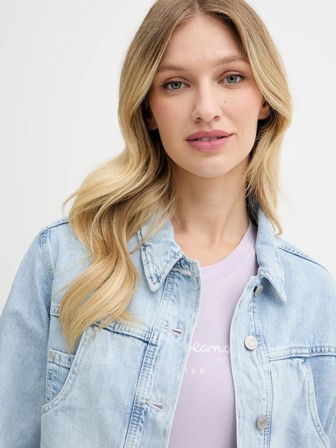 Pepe Jeans kurtka jeansowa kolor niebieski przejściowa oversize PL402607
