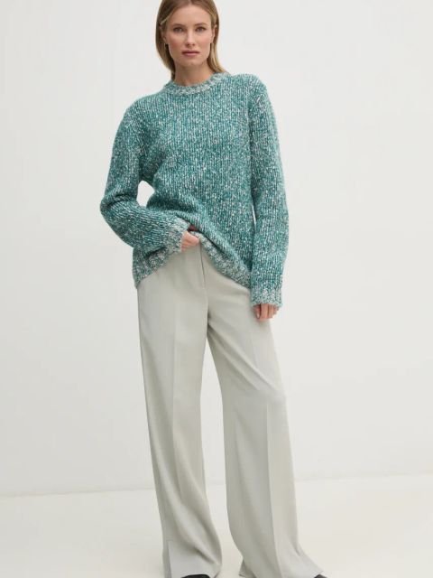 United Colors of Benetton sweter z domieszką wełny kolor turkusowy 116NU108M