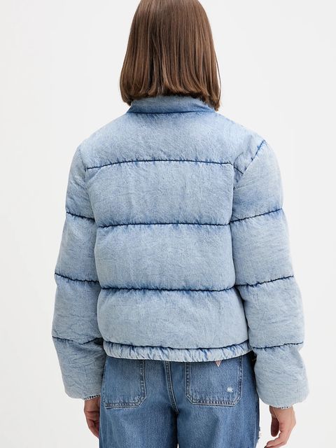 Guess Jeans kurtka jeansowa kolor niebieski zimowa W5BL85 D6181